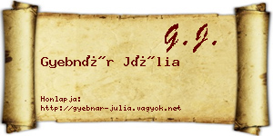 Gyebnár Júlia névjegykártya